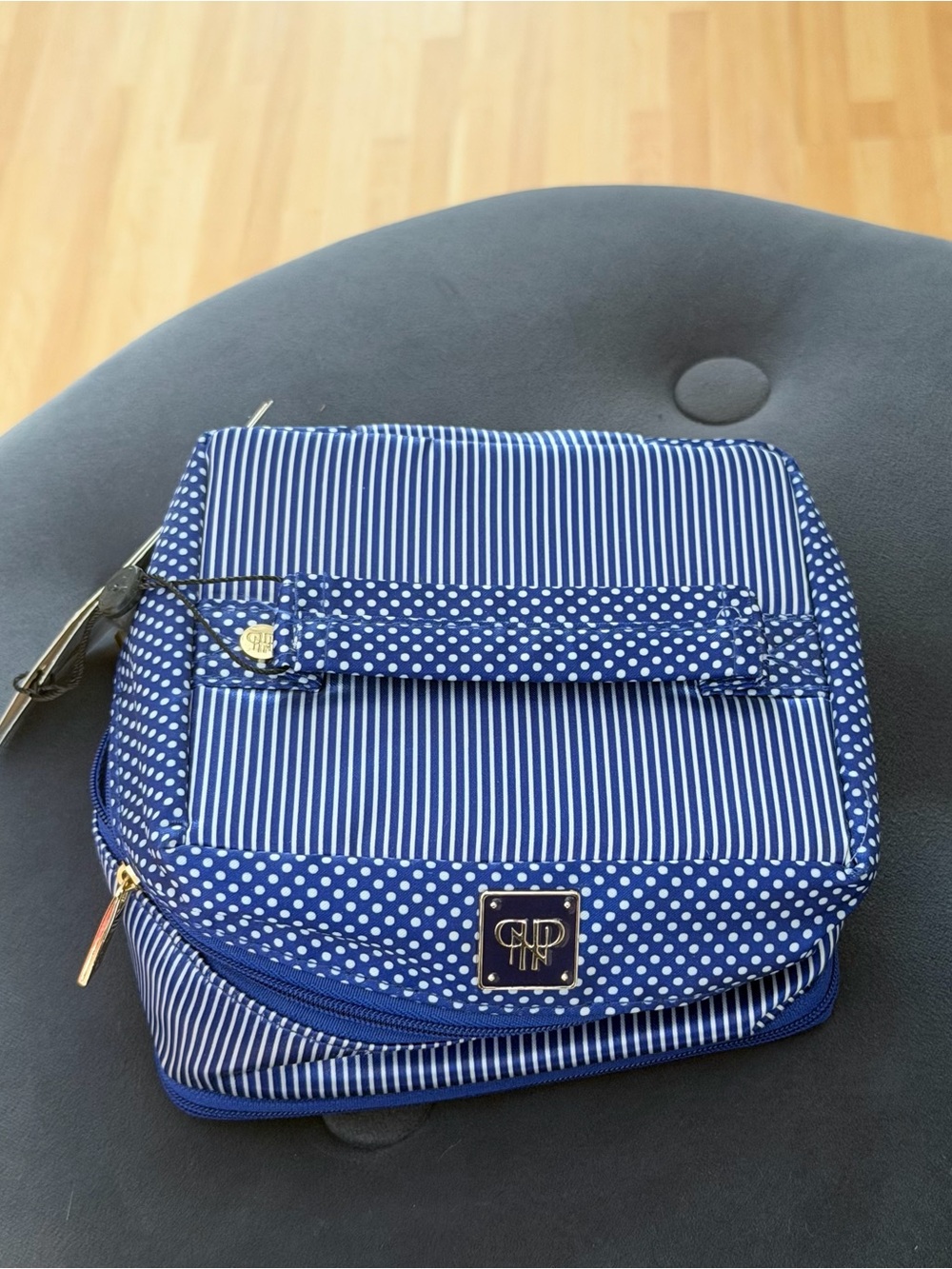 PurseN Tiara Vacationer Travel Jewelry Case Organizer - Blue Polka Dot NWT - Picture 1 of 8